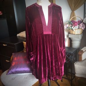 NWT Free People Choose Me Velvet Mini, Beet, size S